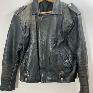 Vintage motorcycle rock and roll leather jacket